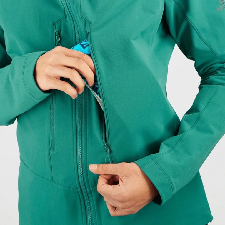 Turquoise Salomon Outpeak Softshell Full Zip Men's Jackets | IE UY7351